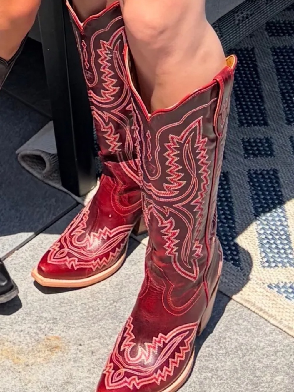 Ariat Red Embroidered Over-the-Knee Western Boots